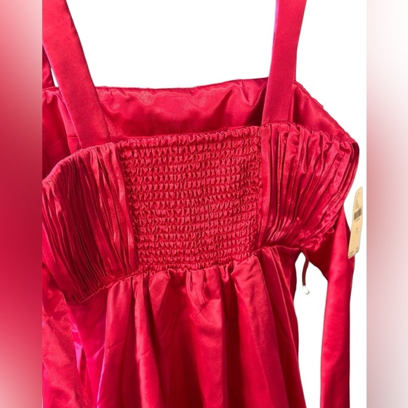 NWT Maeve by Anthropologie Pink Bow-Tie Satin Mini Dress Women’s size US 4 - Picture 12 of 16